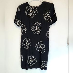 Helene Blake Black and White floral minidress.
